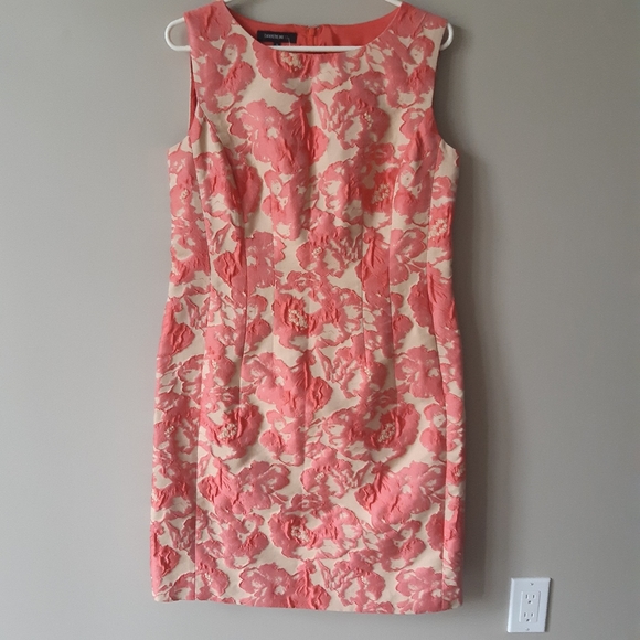 Lafayette 148 New York Dresses & Skirts - Lafayette 148 bodycon dress sleeveless in coral pink and tan. Size 12